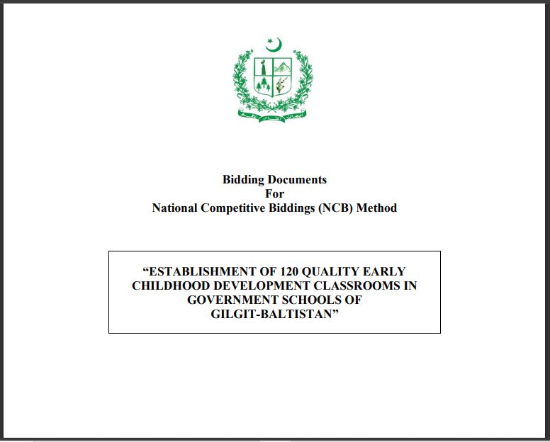 Bidding Document for Establishment of 120 ECD Classrooms and Training of 240 ECD Teachers